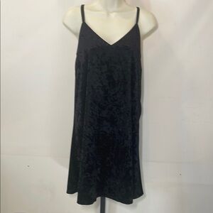 Bobeau Black Velvet Chemise Dress